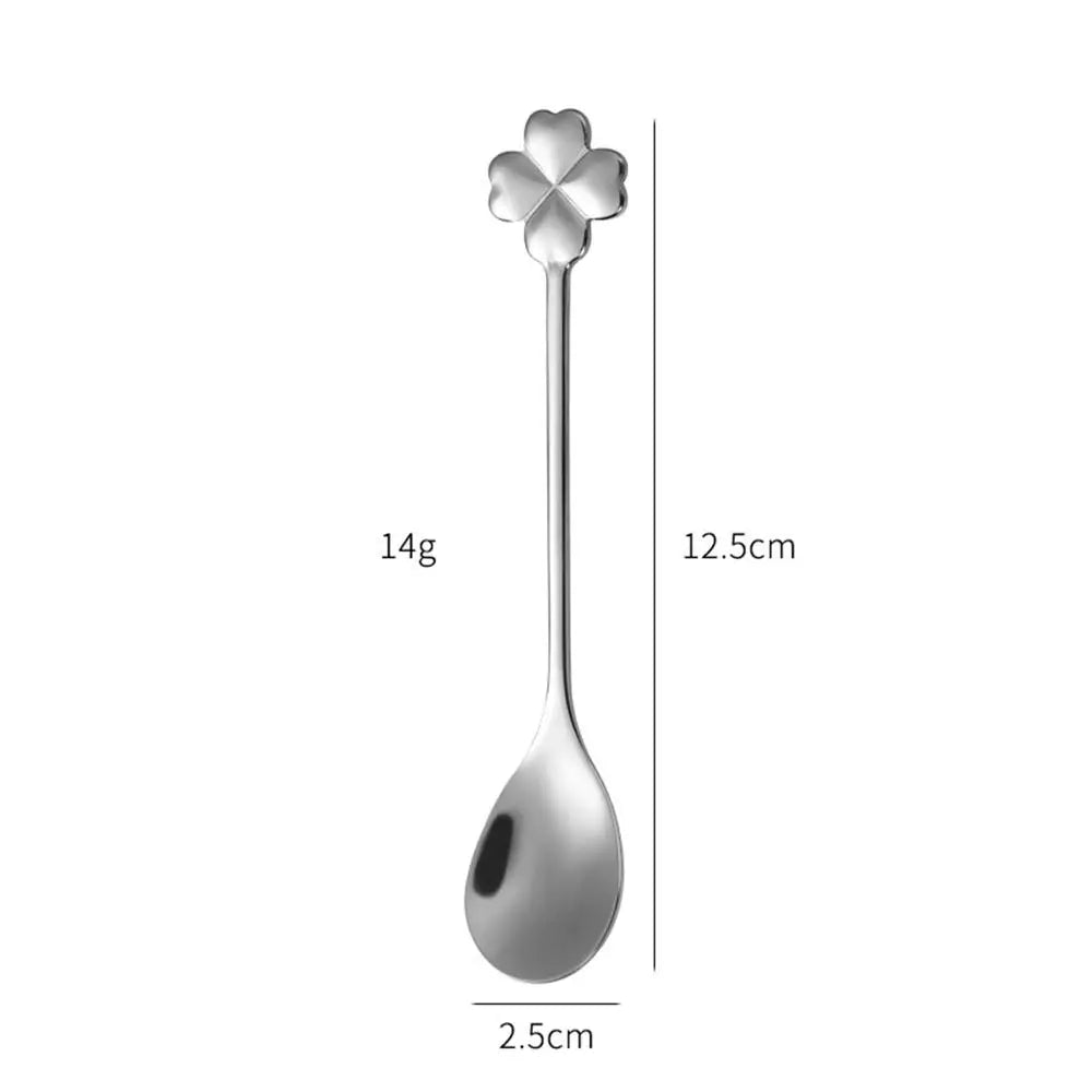 Cuchara de café de acero inoxidable, cuchara agitadora de miel, cucharilla con forma de corazón dorado