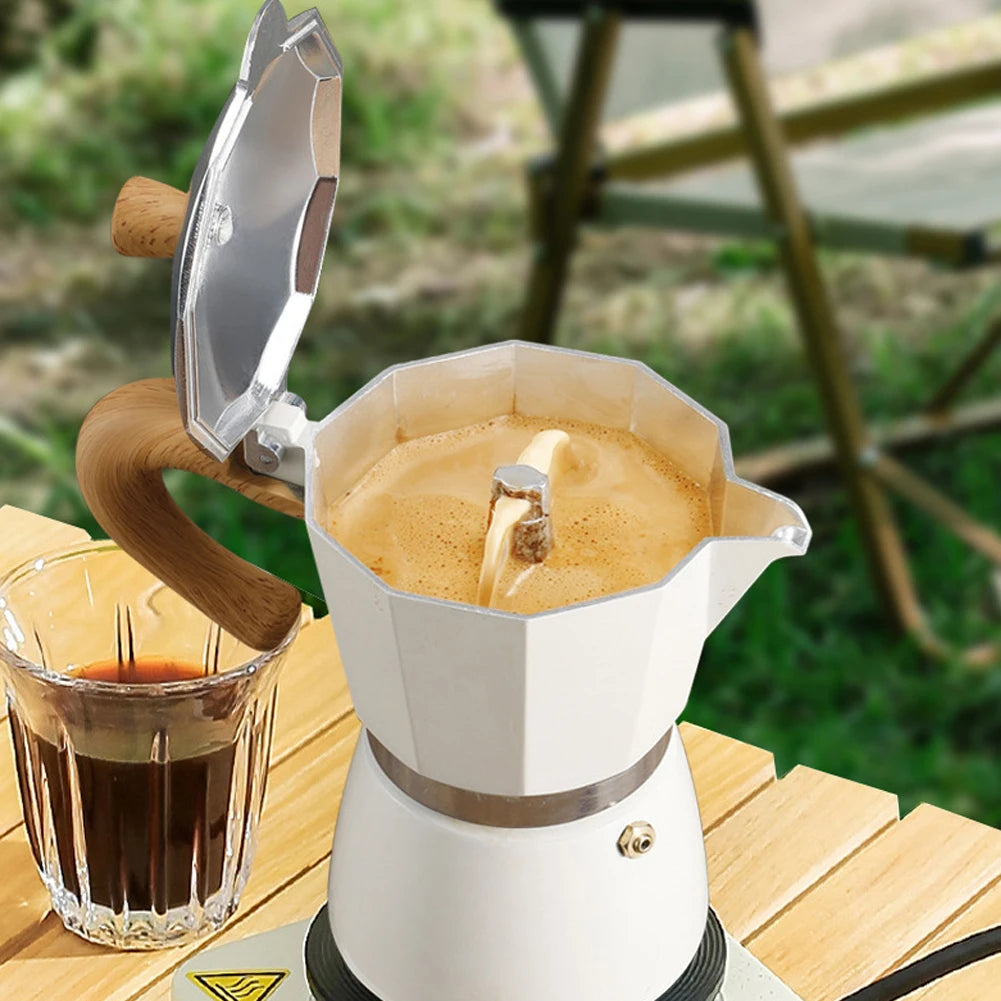 Cafetera eléctrica de extracción de alta presión Tetera Moka con boquilla en forma de 50/150/300 ml. estilo italiano.