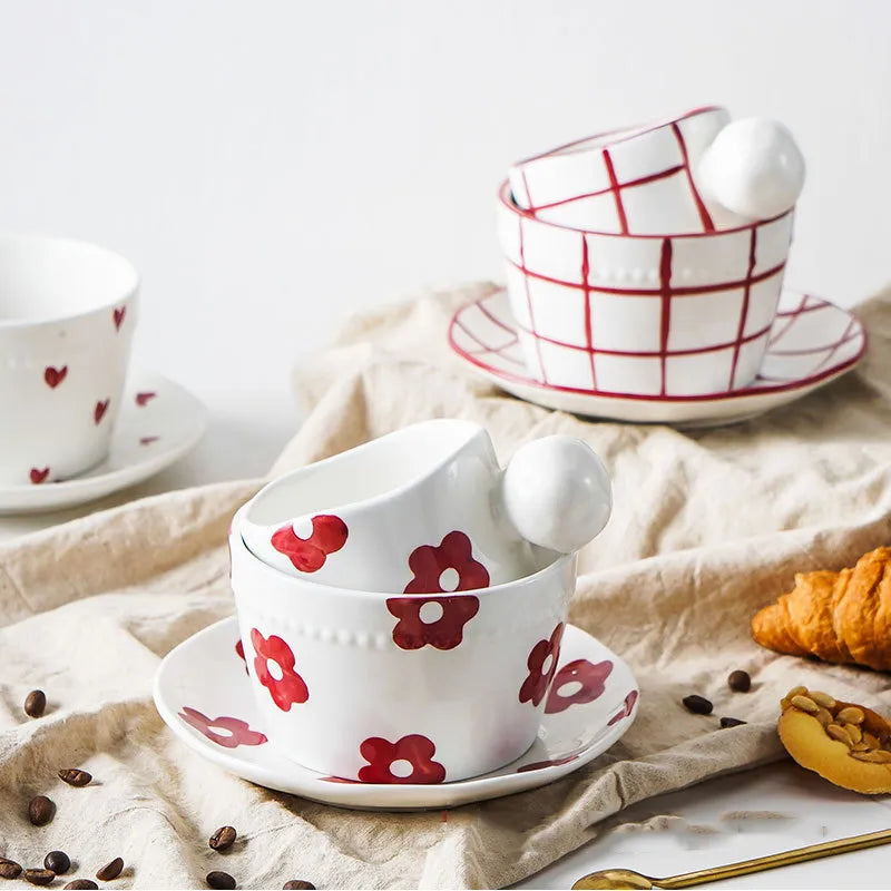 Taza de café de estilo coreano, taza de té, tazas de leche de cerámica, tazas de café de porcelana.