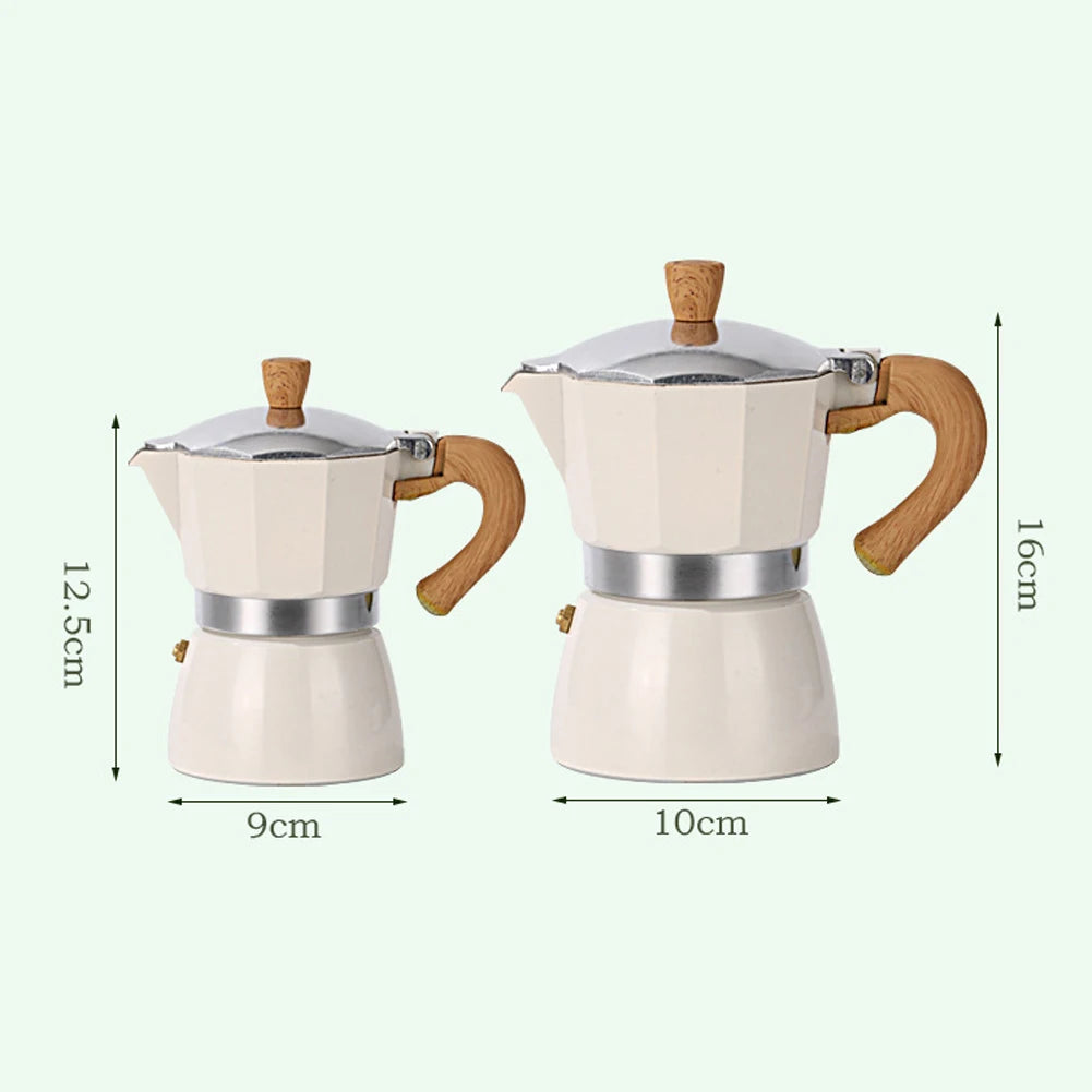 Cafetera eléctrica de extracción de alta presión Tetera Moka con boquilla en forma de 50/150/300 ml. estilo italiano.