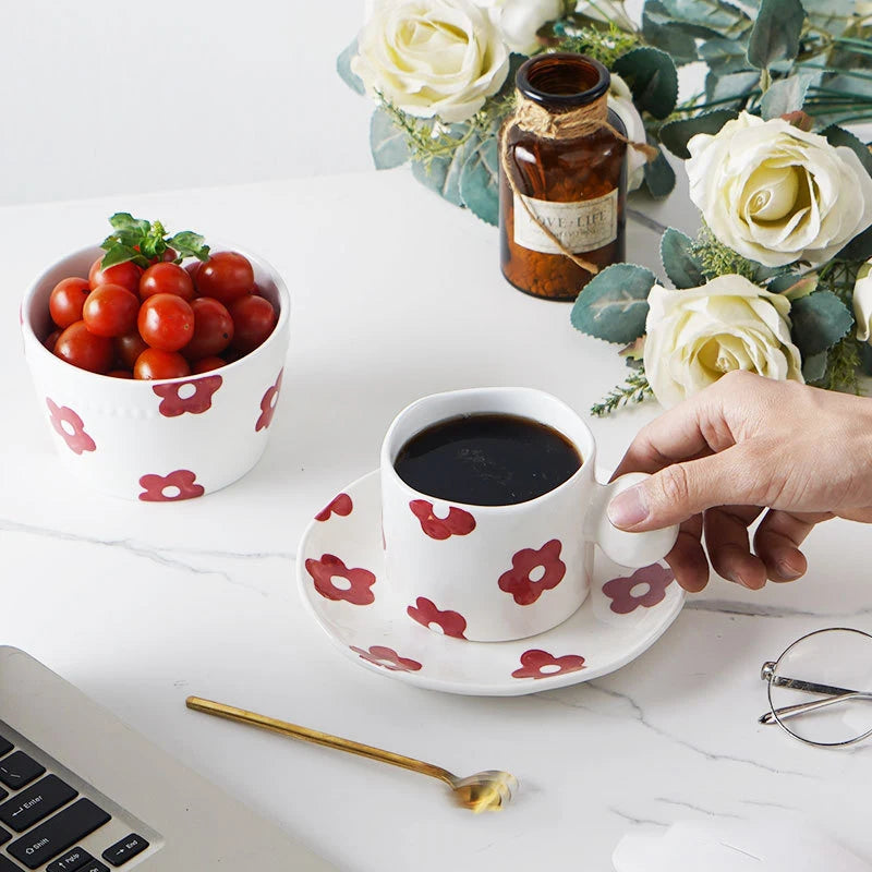 Taza de café de estilo coreano, taza de té, tazas de leche de cerámica, tazas de café de porcelana.