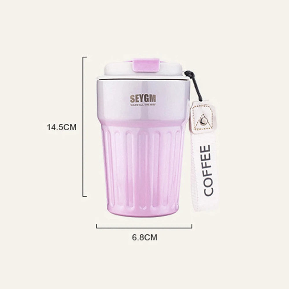 Termo de acero inoxidable de 400 ml., termo térmico a prueba de fugas, termo para café, leche, té, .... portátil para exteriores.